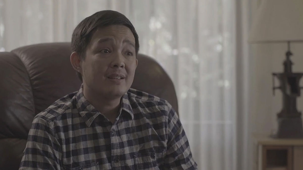 A photo of a guy telling story about cancer